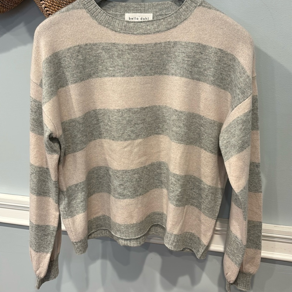 Bella Dahl 💯 Cashmere Crewneck Sweater gray